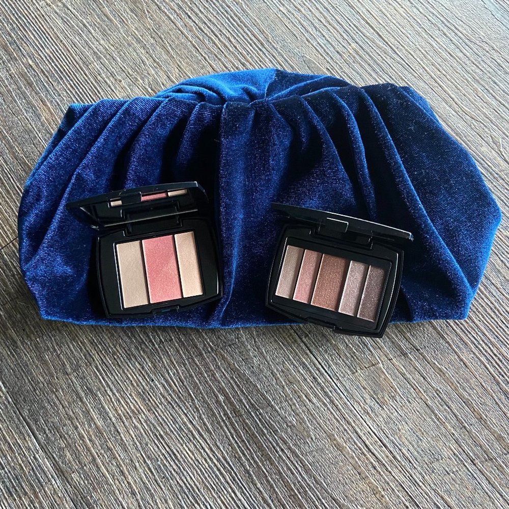 NEW LANCOME PARIS MINI BLUSH AND EYESHADOW PALETTES + BONUS POUCH